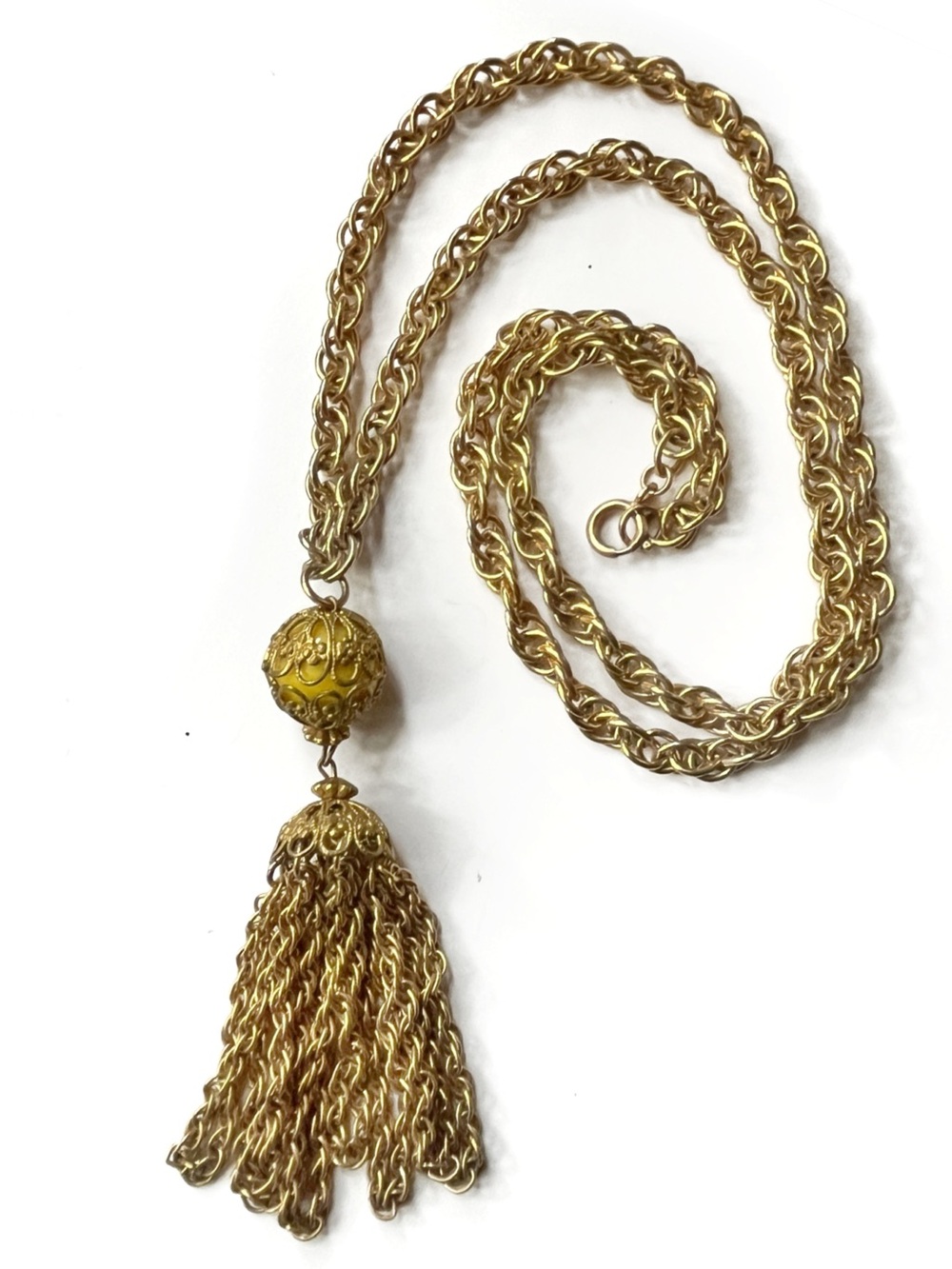 Vintage 34” Baroque Tassel Necklace